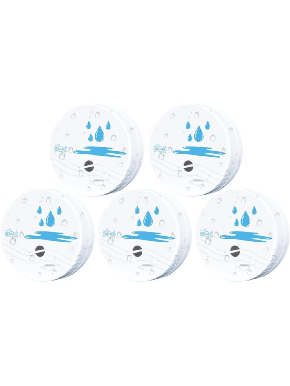 5 Pack Waterproof Water Leak Detectors | 100dB Sensor Alarm for Home Use